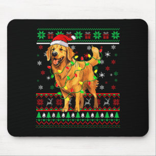 Golden Retriever Weihnachten Santa Hut Baumlichter Mousepad