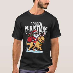 Golden Retriever Weihnachten Santa Reitender Hund T-Shirt