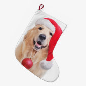 Golden Retriever Weihnachten Strumpf Großer Weihnachtsstrumpf (Vorderansicht (hängend))