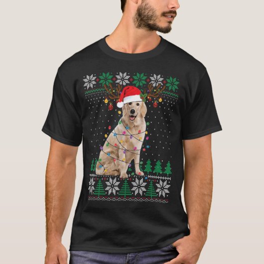 Golden Retriever Weihnachten Ugly Sweater Hund Xma T-Shirt (Vorderseite)