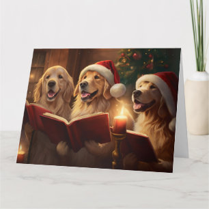 Golden Retriever Weihnachts-Carolers Spaß Urlaub Karte