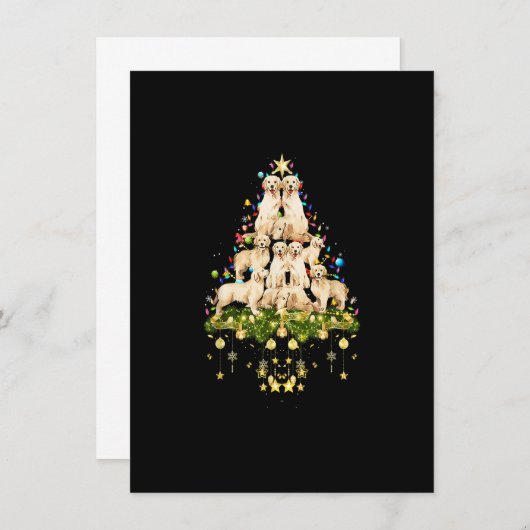 Golden Retriever Weihnachts-Hundeschön Tree Light Einladung (Vorne/Hinten)