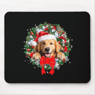 Golden Retriever Weihnachts-Kranz-Dekoration Xmas Mousepad