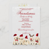 Golden Retriever Weihnachts-Party Einladung (Vorne/Hinten)