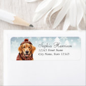 Golden Retriever Weihnachts-Rücksendeadressen-Aufk (Insitu)