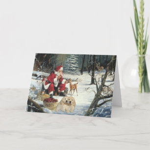 Golden Retriever Weihnachts- und Hirschweifkarte Feiertagskarte