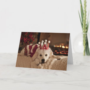 Golden retriever-Weihnachts-und neues Jahr-Karte Feiertagskarte