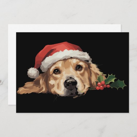 Golden Retriever Weihnachts-Weihnachtsmannmütze Do Feiertagskarte (Vorne/Hinten)