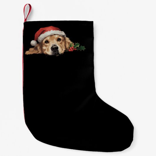 Golden Retriever Weihnachts-Weihnachtsmannmütze Do Kleiner Weihnachtsstrumpf (Vorderseite)