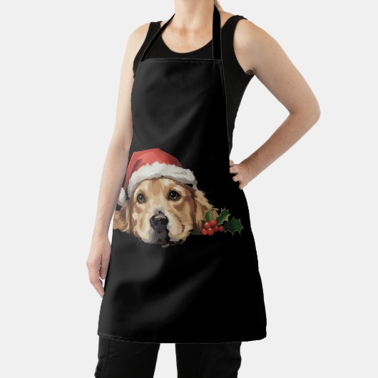 Golden Retriever Weihnachts-Weihnachtsmannmütze Do Schürze (InSitu)