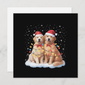 Golden Retriever Weihnachts-Weihnachtsmannmütze Re Feiertagskarte (Vorne/Hinten)