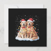 Golden Retriever Weihnachts-Weihnachtsmannmütze Re Feiertagskarte (Vorderseite)