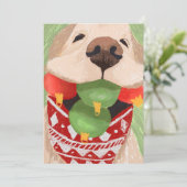 Golden Retriever Weihnachtsbälle Mouth Funny Feiertagskarte (Stehend Vorderseite)