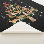 Golden Retriever Weihnachtsbaum abgedeckt durch Fl Sherpadecke (3/4)