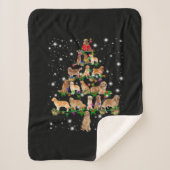 Golden Retriever Weihnachtsbaum abgedeckt durch Fl Sherpadecke (Vorderseite)