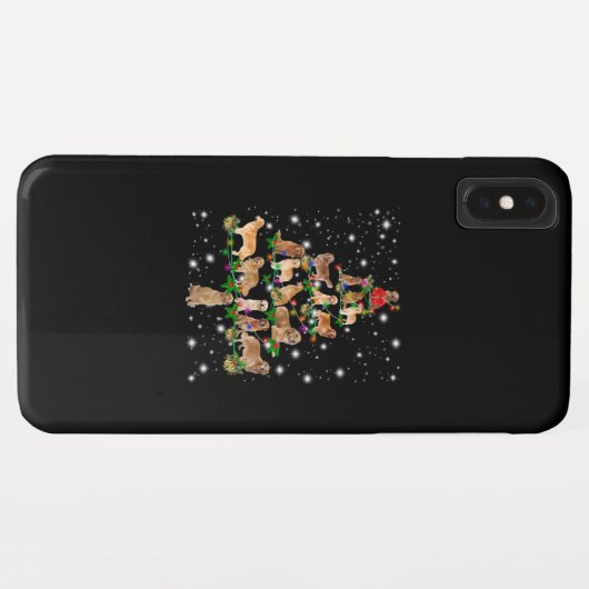 Golden Retriever Weihnachtsbaum bedeckt durch Flas Case-Mate iPhone Hülle (Rückseite (Horizontal))