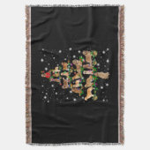 Golden Retriever Weihnachtsbaum bedeckt durch Flas Decke (Vorderseite Vertikal)