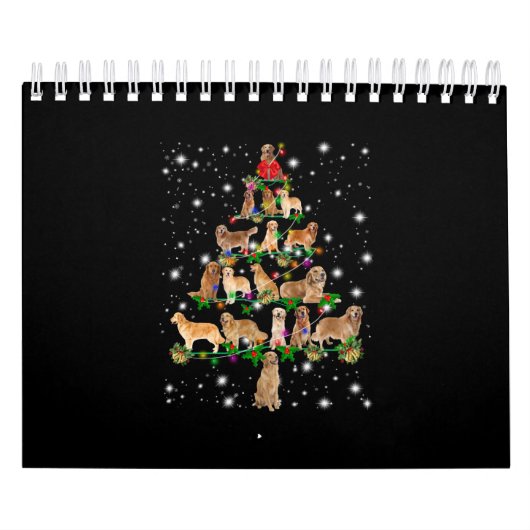 Golden Retriever Weihnachtsbaum bedeckt durch Flas Kalender (Titelbild)