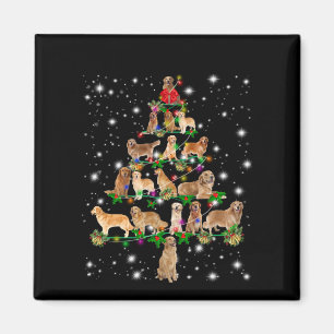 Golden Retriever Weihnachtsbaum bedeckt durch Flas Magnet