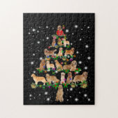 Golden Retriever Weihnachtsbaum bedeckt durch Flas Puzzle (Vertikal)