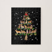 Golden Retriever Weihnachtsbaum bedeckt durch Flas Puzzle (Vertikal)