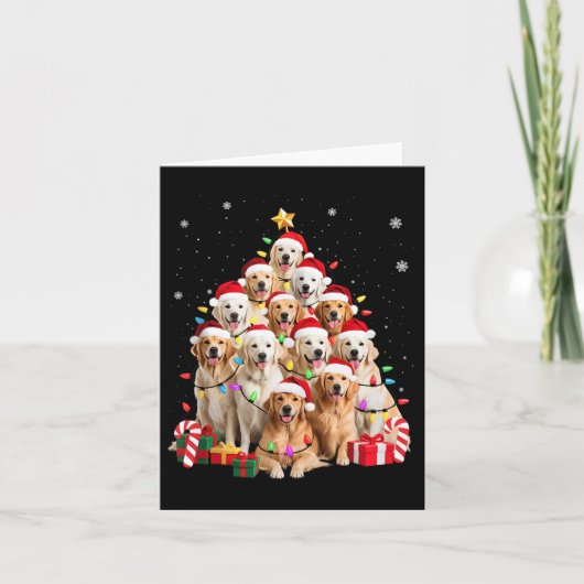 Golden Retriever Weihnachtsbaum Karte (Vorderseite)