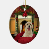 Golden Retriever Weihnachtsbaum Keramik Ornament (Rechts)