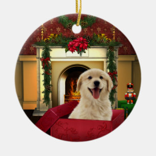 Golden Retriever Weihnachtsbaum Keramik Ornament