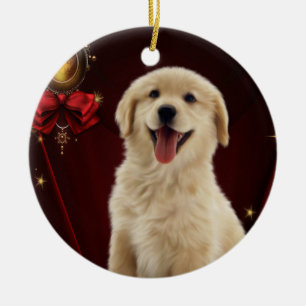 Golden Retriever Weihnachtsbaum Keramikornament