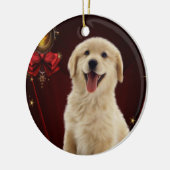 Golden Retriever Weihnachtsbaum Keramikornament (Links)