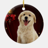 Golden Retriever Weihnachtsbaum Keramikornament (Hinten)