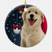 Golden Retriever Weihnachtsbaum Keramikornament (Hinten)