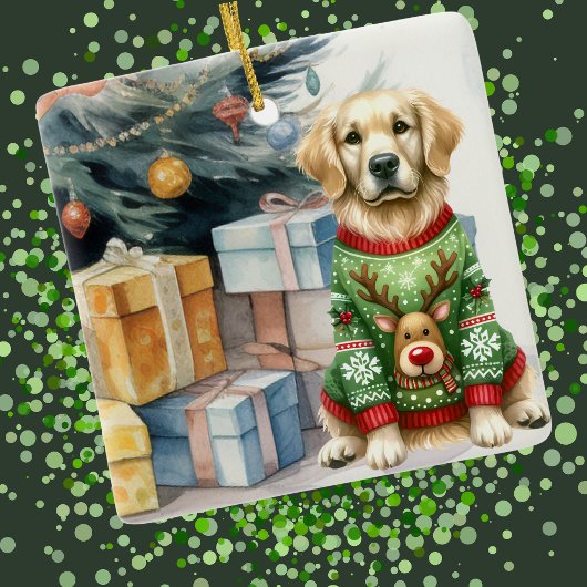 Golden Retriever Weihnachtsbaum Keramikornament