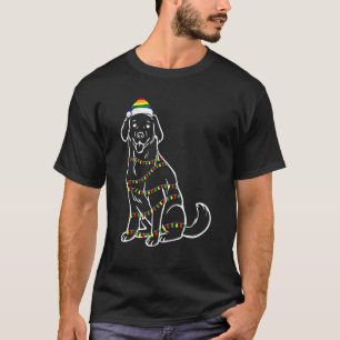Golden Retriever Weihnachtsbaum Lichter Hund LGBT- T-Shirt