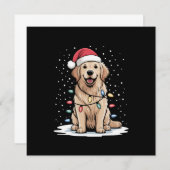 Golden Retriever Weihnachtsbaum Lichter Weihnachte Einladung (Vorne/Hinten)