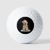 Golden Retriever Weihnachtsbaum Lichter Weihnachte Golfball (Vorderseite)