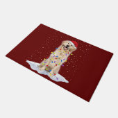 Golden Retriever Weihnachtsbaum Lichter Xmas Fußmatte (Schrägansicht)