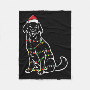 Golden Retriever Weihnachtsbaum Lights X-mas Niedl Fleecedecke