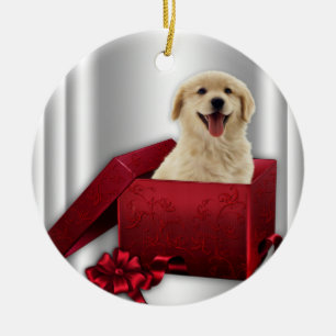 Golden retriever-Weihnachtsbaum-Verzierungen Keramikornament