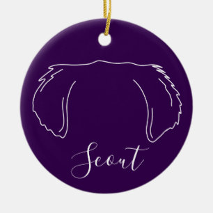 Golden Retriever Weihnachtsbaumanhänger (Pfotenabd Keramik Ornament