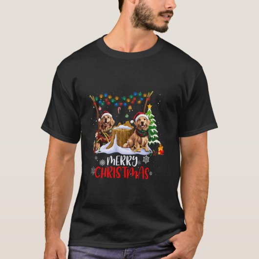 Golden Retriever Weihnachtsbaumdekorationen Dog Lo T-Shirt (Vorderseite)