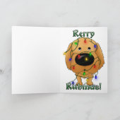 Golden Retriever Weihnachtsbeleuchtung Feiertagskarte (Innenseite)