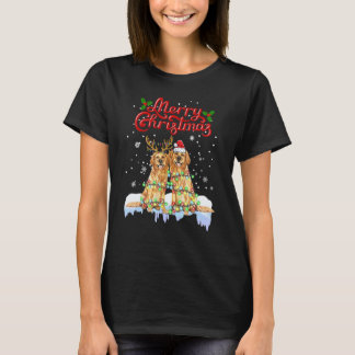 Golden Retriever Weihnachtsbeleuchtung passende Fa T-Shirt
