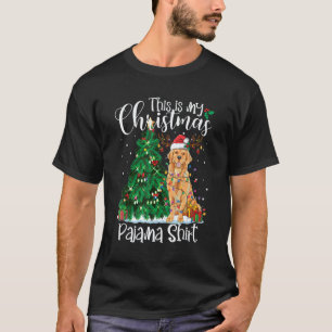 Golden Retriever Weihnachtsbeleuchtung Schlafanzug T-Shirt