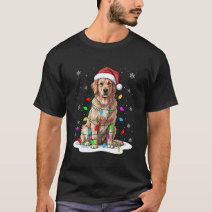 Golden Retriever Weihnachtsbeleuchtung Weihnachtsm T-Shirt