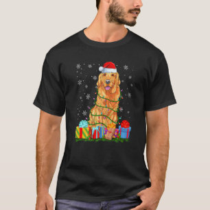 Golden Retriever Weihnachtsbeleuchtung Xmas Hund T-Shirt