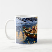 Golden Retriever Weihnachtsboot Urlaub Kaffeetasse (Links)