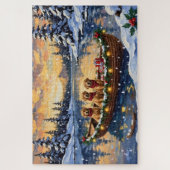 Golden Retriever Weihnachtsboot Urlaub Puzzle (Vertikal)