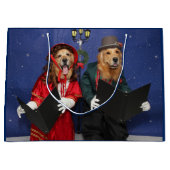 Golden retriever-WeihnachtsCarolers Große Geschenktüte (Vorderseite)