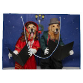 Golden retriever-WeihnachtsCarolers Große Geschenktüte (Rückseite)